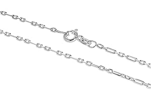 jewellerybox Sterling Silver 2mm Curb Rounded Figaro Chain 16-24 Inches
