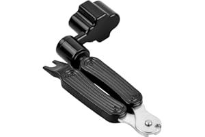 Taicols 3 en 1 Enrouleurs de Corde de Guitare, Multifonctionnel Outil de Réparation pour Guitare Ukulélé Mandoline, Coupe-Corde et Extracteur de Broches de Pont, Pince Coupante Guitares Noir