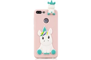 HopMore Funda para Huawei Honor 9 Lite Silicona Dibujos Panda Unicornio Divertidas TPU Gel Kawaii Ultrafina Slim Case Antigolpes Caso Protección Flexible Cover Design Gracioso - Rosa Unicornio