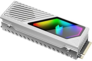KLLsmDesign RGB Sync M.2 NVMe SSD Heatsink with Built-in Fan, High-Performance Cooling, Dynamic LED Lighting Cool Lens, Transparent Cover with Thermal Pad