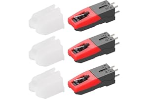 VEUWOLM 3 Stück USB Plattenspieler Nadel, Plattenspieler Ersatznadel, Neu Saphirspitze Nadel 33 45 und 78 U/min Schallplatten LP Audio Spieler Ersatzteil, für meiste Phonograph, Vinyl Plattenspieler