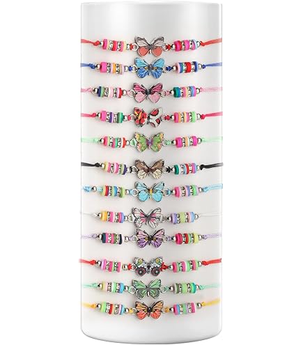 10 Bracciali Dell'Amicizia Per Bambini In Canapa – Regolabili, Con Fiori Secchi E Farfalle – Idee Regalo Compleanno