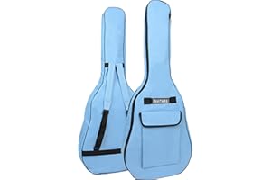 SUQ 40/41 Inch Resistente Al Agua Oxford Bolsa de Guitarra con Bolsillo de Atril Música, Funda de Guitarra Universal, Acolchado Interno de 8/10mm Bolsa para Bajo Electrico, Guitarra Acústica (Azul)