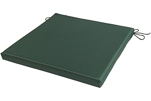 SOFTILLO Waterproof Patio Chair Cushion with Seat Ties - Indoor and Outdoor Furniture Seating - Water-Resistant Polyester - Kitchen Dining, Lawn & Garden, Coffee Shop Use - 36 x 36 cm - Dark Green