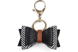 Itzy Ritzy Boss Bow; Bow Charm with Clasp Can Clip to a Diaper Bag, Purse, Keychain or Wallet; Coffee & Cream
