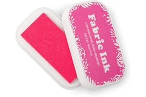 FATIYA Fabric Ink Pad, Washable Craft Ink Pads for Stamping, Permanent Stamps Partner DIY Color for Card Making, Finger Prints Art (233 Pink)