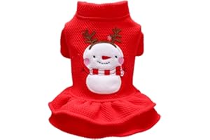 Balacoo Dog Christmas Skirt Snowman Pattern Pet Clothes Dog Dress Pet Supplies