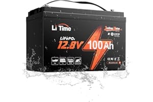 ‎LITIME Litime 12V 100AhTM Bateria LiFePO4, Bateria Litowa Z Ochroną Przed Niską Temperaturą i BMS 100A, 4000-15000 Cykli, Żywotność 10 Lat, Do Silników Trollujących, Łodzi, Kamperów