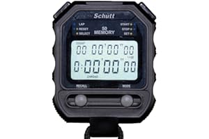 ‎SCHÜTT STOPPUHREN Schütt Stoppuhr PC-73 | Zweizeiliges Display | 50 Memory | Timer & Pacer | Druckpunktmechanik | Stoß- und Wasserfest | Sport | Profi & Trainer