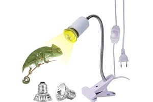 LUNEKUCK Turtle Heat Lamp 25 W 50 W Reptile Terrarium Lamp UVA/UVB Reptile Heating Lamp with Adjustable Clip E27 White Reptile Light for Tortoise Lizard Snake Spider Amphibians