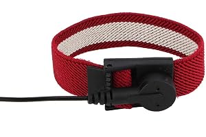 FTVOGUE Antistatisk handledsrem band justerbart armband utrustat med jordningsarmband jordningstråd och alligatorklämma