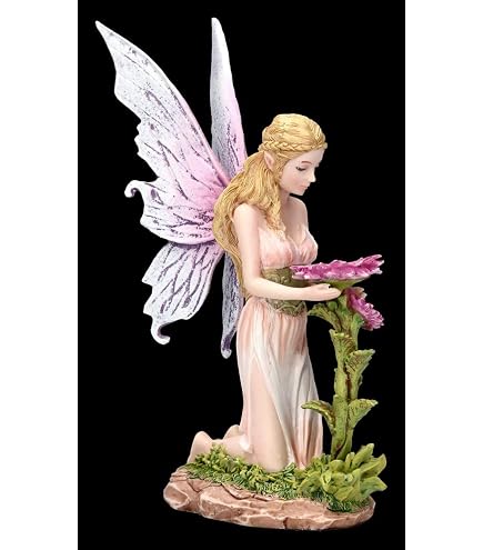 Design Toscano Fee 'Lochloy Haus' Statue – Mit Gestreiften Strümpfen, 18x6,5x28 Cm, Handbemalt