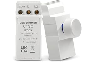 CTSC Led Dimmer Module, Universal Led Dimmer, 1 Gang 2-Way Dimmer Switch, LED 3-100W Push-On/Off Switch Module