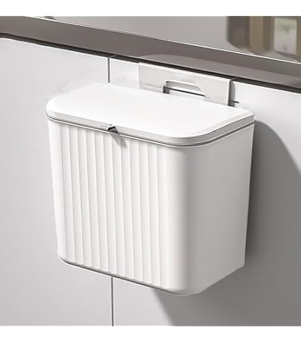 Mini Desktop Trash Can With Lid - Small Waste Bin For Office, Kitchen & Car