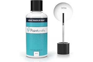 Paintsmiths Home Touch Up Paint - Multi Surface Paint for Metals, Radiators, Wood & uPVC - Gloss Finish - Brush for Easy Application - Quick Drying - High Opacity for Scuffs & Scratches (White)