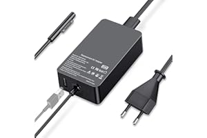 ATTNINE Surface Ladekabel, Surface Ladegerät, 65W Microsoft Surface Pro Charger Netzteil für Microsoft Surface Pro 3 4 5 6 7 X 8 9 Laptop, Surface Laptop Go / 3/2/1, Surface Go 2/1, mit USB-Port [15 V 4A]