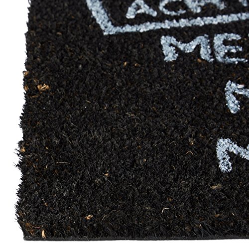 Relaxdays Fußmatte Kokos MEINE WOHNUNG 40 x 60 cm Kokosmatte mit rutschfestem PVC Boden Fußabtreter aus Kokosfaser als Schmutzfangmatte und Sauberlaufmatte Fußabstreifer für Außen und Innen, schwarz - 5