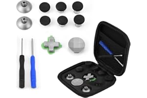 EBOXER Controller Zubehör Kit für PS4 für Xbox One 10 in 1 Thumb Stick Cap Tasten runde magnetische Basis Controller Ersatzteile Kit für PS4 für Xbox One Controller