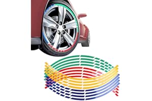 GKKBUFF 16 articoli auto forte striscia riflettente adesivi Multicolore adesivo riflettente ruota mozzo auto adesivo riflettente adesivi universale per auto,camion,moto,bicicletta (Multicolore)