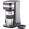 Quest 35189 Filter Coffee Machine/Portable Travel Filter Coffee Maker / 420ml Capacity/Thermal Travel Mug Included/Works with Ground Coffee & Coffee Pods/Instant Espresso & More