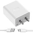 65W Charger for vivo V40e / V 40 e Charger Original Adapter Like Quick Dash Warp Dart Flash Super Vooc Fast Charger with 1M Type C USB Data Cable (4A/6.5A, TRV3, White)