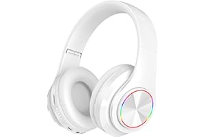 MUARRON Wireless bluetooth headphones-Colorful lights/Foldable/Large battery capacity/Built-in microphone-Bluetooth 5.0/10 m range/Stereo surround/Comfortable affixed ears