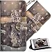 Produktbild COTDINFOR Moto G6 2018 Hülle Geschenk Lederhülle 3D-Effekt Kartenfächer Schutzhülle Protective Handy Tasche Schale Standfunktion Etui für Motorola Moto G6 2018 Cat Tiger YX.