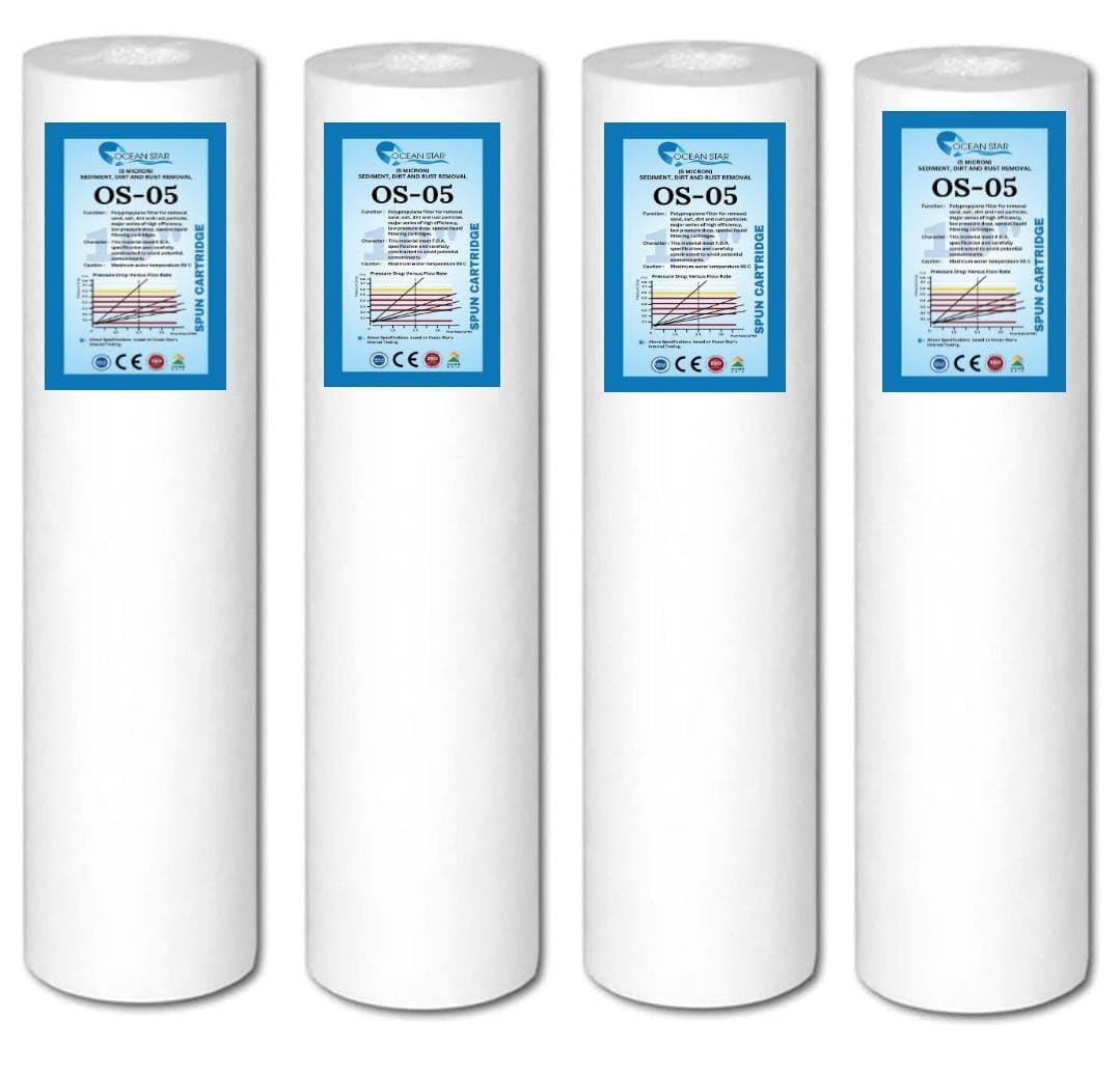 Ocean Star Technologies Spun Filter Candle: Clean, Safe & Pure Water for All Purifiers – 4 Pack