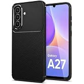 SİDE EYE - Samsung Galaxy A27 İ&ccedil;in Kılıf Karbon Tasarım Kamera Korumalı Silikon Telefon Kılıfı Kapak - Siyah