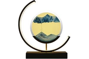 DEECOZY Photos de sable à tourner, lampes de table fluides, 3D paysage naturel dynamique 3D sable fluide image veilleuse à intensité variable rotation à 360 ° pour la décoration de la maison, cadeau