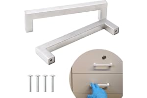 2 Pezzi Maniglie per Mobili da Cucina Argento, Tritmi Maniglie Cucina Distanza fori 128 mm, Maniglie Acciaio Inox con Viti, Maniglie Cassetti Cameretta per Mobili da Cucina Decorazioni per la Casa
