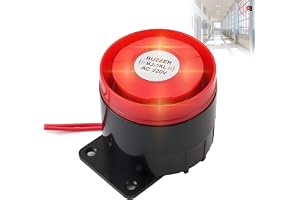 Externt larmsiren 220V 120dB, vattentätt hemstöldskyddslarm med ljud- och ljusvarning, blinkande hemlarm med höga decibel, röd stroboskopisk larmsiren