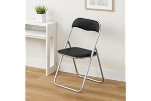 Dmora - Sedia pieghevole Leganes, Seduta salvaspazio, Sedia per riunione, Poltrona sala d'attesa, 43x47h78 cm, Nero