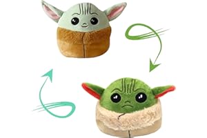 Peluche Reversible Yoda, 14CM Peluche Yoda, Reversible Yoda en Peluche Jouets, Peluche Star Wars, Double Face Jouet, Peluche Flip Mood, Cadeau d'anniversaire, Peluche Reversible Jouet pour Enfant