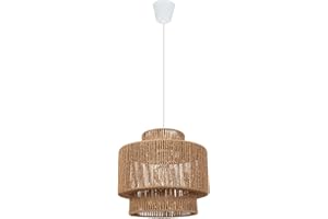 LEDKIA LIGHTING - Lámpara Colgante Neka | Diseño Natural y Elegante | Compatible con Bombilla E27 | Altura Ajustable | Uso Interior | IP20, Natural, Papel Trenzado