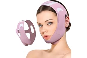 XBFOCNH Cintura per il Sollevamento del Viso,fascia doppio mento donna,V-Line Mento Guancia Sollevare Cinghia,Adatto a tutte le forme del viso,Viola chiaro