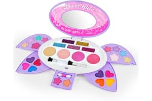 Aomig Barnmakeup leksak för flickor, sminkset för barn, tvättbar sminkleksak för barn, säker, giftfri, barnmakeup, julklapp