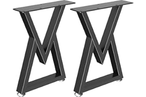 GUOHNHE Gambe Scrivania in Acciaio, Set di 2 Industriale DIY per Piedi per Tavolo, Base per Mobili Industriali, Può Sopportare un Carico di 500kg, V-Tipo, Nero, 41.5 x 30 x 7 cm, SGV001B