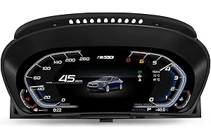 GONFEN 12,3'' Digitales Tacho Kombiinstrument LCD für BMW 5 Serie E60 E61 X5 E70 X6 E71 mit CiC & CCC System Tachometer Armaturenbrett Cluster Ersatzinstrumente 7-UI Lenkradsteuerung Plug & Play HD Display