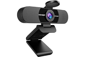 EMEET 1080P Webcam with Microphone, C960 Web Camera, 2 Mics Streaming Webcam with Privacy Cover, 90°View Computer Camera, Plug&Play USB Web Cam for Calls/Conference, Zoom/Teams/YouTube, Laptop/Desktop
