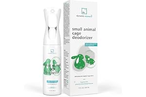 Dynamic Element Small Animal Cage Deodoriser Spray – Unscented Mineral-Based Formula – Decompose Small Animal Waste Odour Molecules - Urine Smell Remover from Hamsters, Rabbits, Guinea Pigs – 266ml