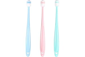 BOHUIZ 3 Stück Kleine Katze Zahnbürste, 360 Grad Katzen Zahnbürste, Wiederverwendbare Hunde Zahnbürste, Weichem Zahnpflege Set für Kleine Haustiere, Katzen und Hunde Zahnbürste