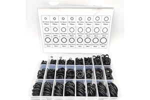 Cowhilan 1200Pcs Juego de Surtido de Juntas Tóricas de Caucho de Nitrilo, 24 Tamaños Arandelas de Goma Sellos Surtido para Aire Acondicionado Mantenimiento de Vehículos de Automóviles