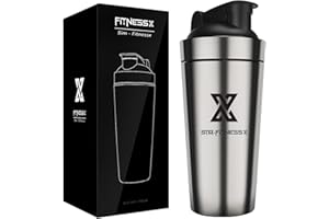 X SIM FITNESSX Shaker Edelstahl 700ml Sport Fitness Yoga Gym Shaker Bottle Mixer (Edelstahl 700ML)