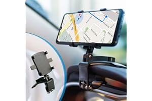 BEENLE Soporte Multifuncional para Teléfono Salpicadero de Coche Soporte para Teléfono con Espejo Retrovisor para Coche, Apto para Teléfonos Inteligentes de 4-7 Pulgadas