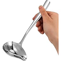 STOBAZA Cucchiaio Da Zuppa in Acciaio 304 Manico Lungo