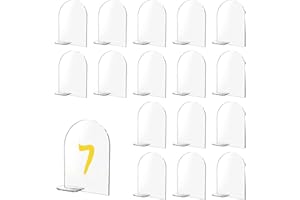 JustYit 20 Piece Clear Arch Acrylic Sign Acrylic Place Cards Acrylic Blank Plate Seating Cards for DIY Wedding Reception Dinner Birthday Party Event Table Decorations