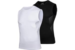 AMZSPORT Tank Top Herren Kompressionsshirt Ärmelloses Funktionsshirt Atmungsaktives Muskelshirt Laufshirt Sports Unterhemd