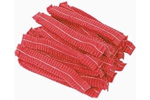 Sumedtec - Lot de 100 bonnets jetables non tissés, élastiques, anti-poussière, pour cheveux, médecins, laboratoires, infirmières, tatouages, services de nourriture, hôpital - Rouges