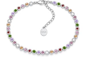 SAGA GIOIELLI® Bracciale Tennis Unisex in Acciaio Inossidabile, Lunghezza 16,5+3 cm, Zirconi da 4 mm, Regolabile – Elegante e Resistente, Idea Regalo Uomo Donna